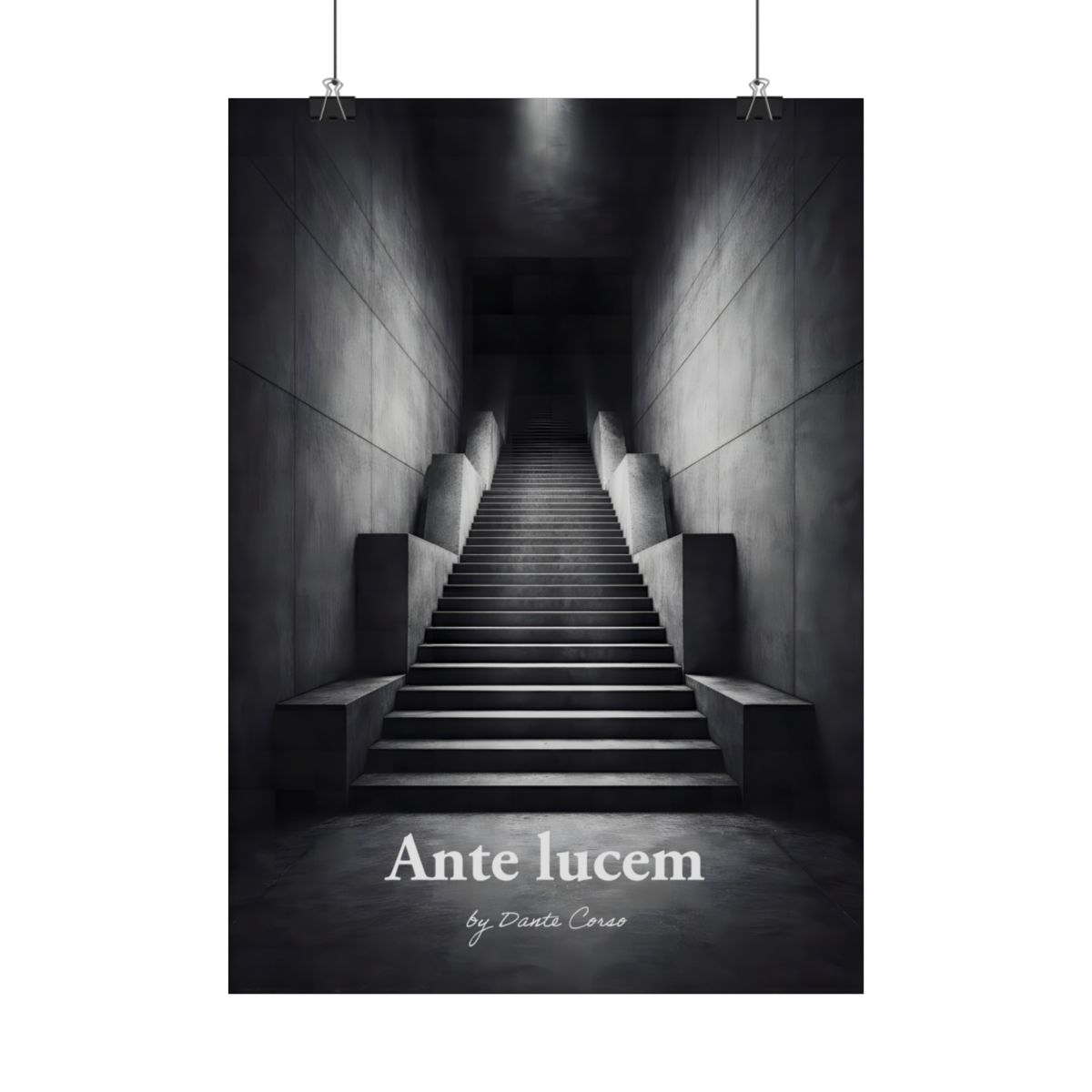 Póster Ante lucem — Escalinata · lámina arquitectónica blanco y negro para pared