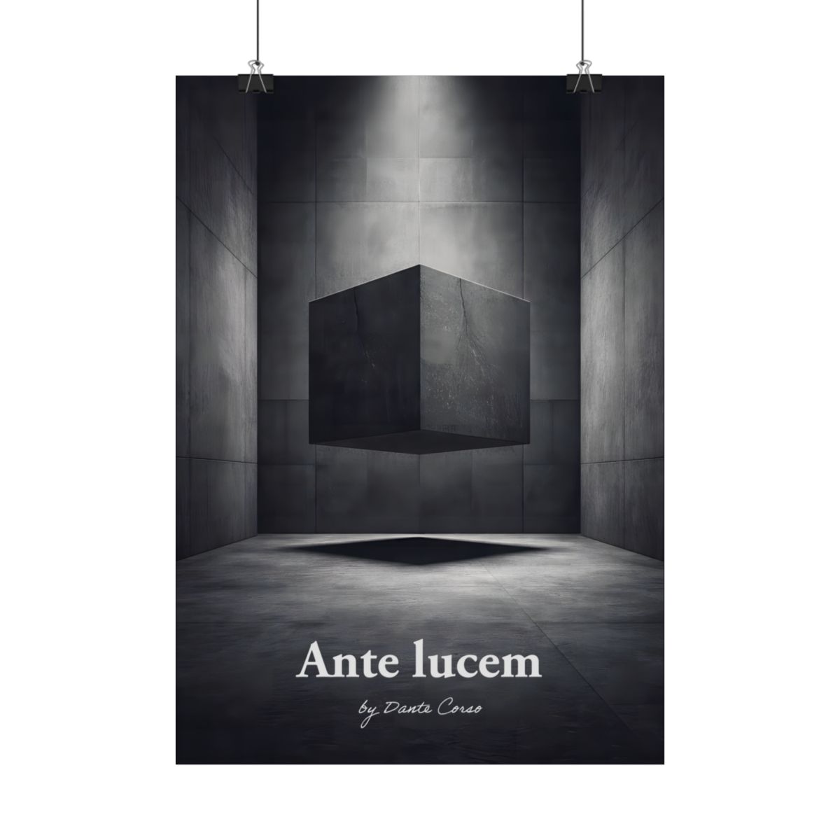 Póster Ante lucem — Cubo · lámina surrealista minimalista para pared